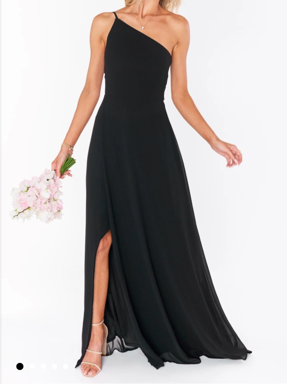 Show Me Your Mumu Shannon One Shoulder Dress in Black Bridesmaid Event Formal